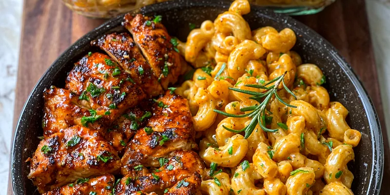 Crispy Chicken with Loaded Mac &amp; Cheese