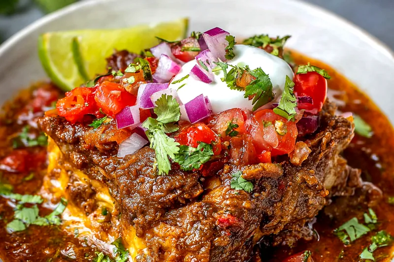 Ground beef and vegetables sautéing in a large skillet with Mexican seasonings, showing the proper browning technique for flavorful filling