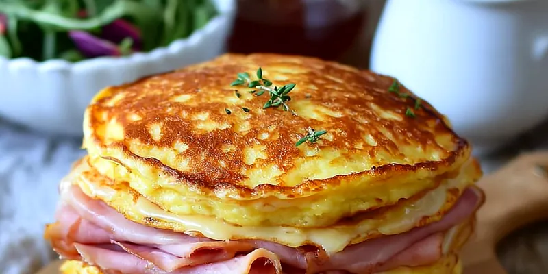 Savory Ham &amp; Cheese Pancakes