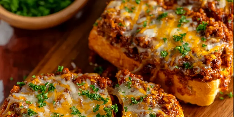 Sloppy Joe Garlic Bread