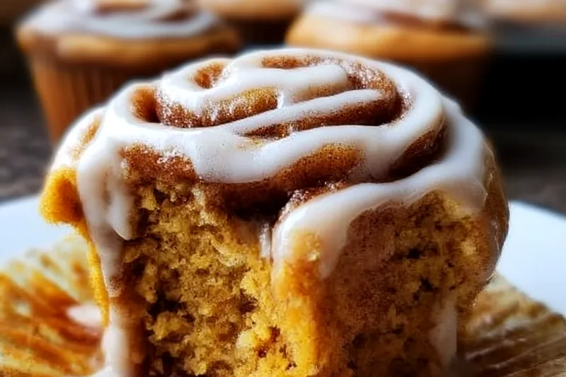 Ingredients for pumpkin cinnamon rolls including pumpkin puree, flour, yeast, spices, butter, and cream cheese arranged on a marble surface